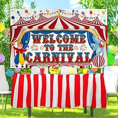 Large Carnival Circus Party Decorations 71 x 43 Inch, Welcome to The Carnival