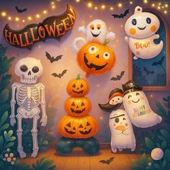 Halloween Inflatable Balloon Decoration Pumpkin Skeleton Ghost Scary Party Decor