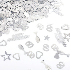 60Th Wedding Anniversary Confetti Decorations, 60G Silver Heart Star Wine Glass