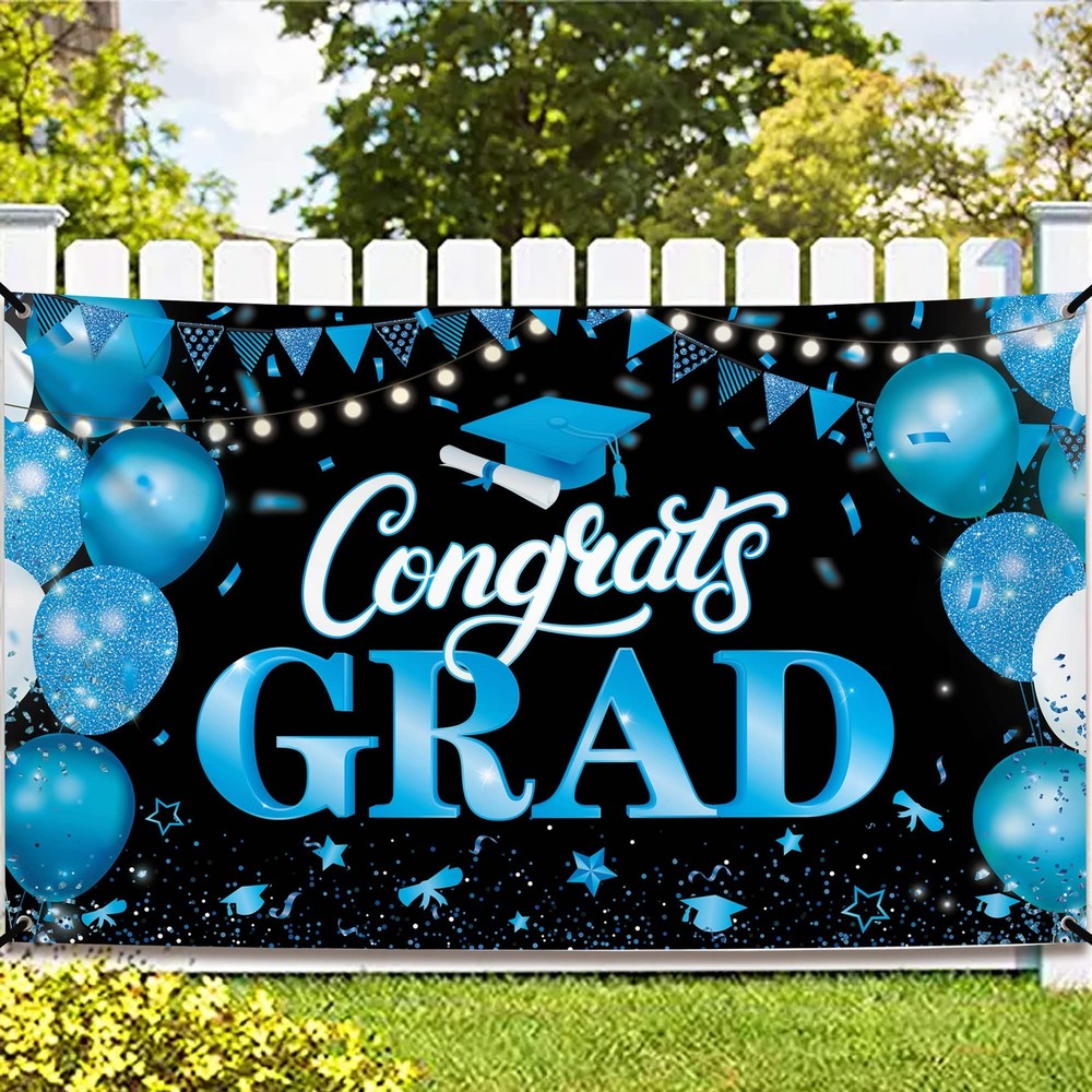 XtraLarge Congrats Grad Banner – 72×44 Inch, Congratulations Backdrop | Graduati