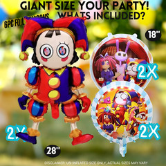 Amazing digital circus BALLOON Party Supplies birthday decoration cupcake topper