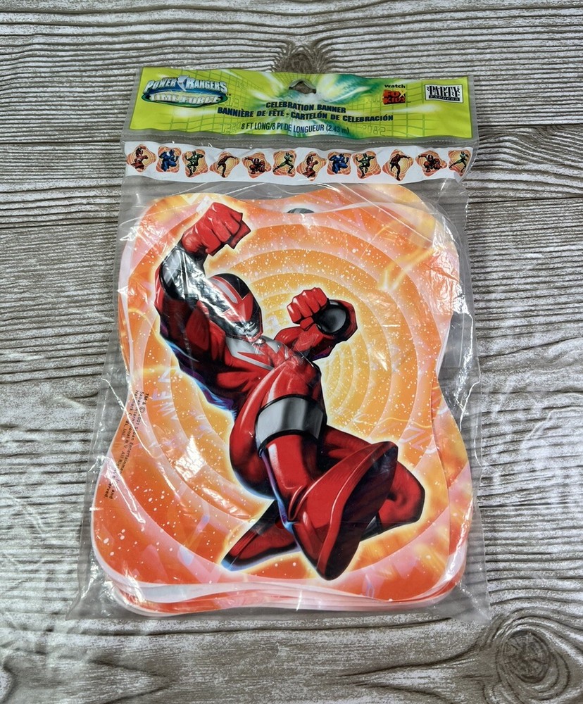 Vintage Y2K 2001 Power Rangers Time Force Birthday Celebration Birthday Banner
