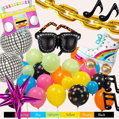 90S 80S Disco Theme Party Decorations, 171Pcs Balloon Arch Kit with Retro Disco