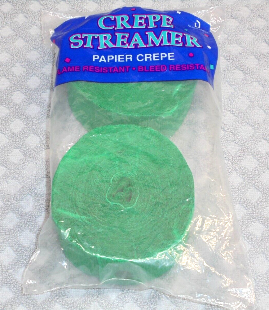Crepe Streamer 2 Pack GREEN 81 ft. Each 1.75″ wide Party Decoration