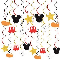30 pcs Mickey Mouse Swirl Decorations, Party Decor