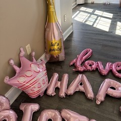 Happy Birthday Decorations Lipstick Balloons Wine Let’s Party Birthday