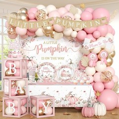 «A Little Pumpkin is on the Way» Pink Girl Baby Shower Decorations NEW