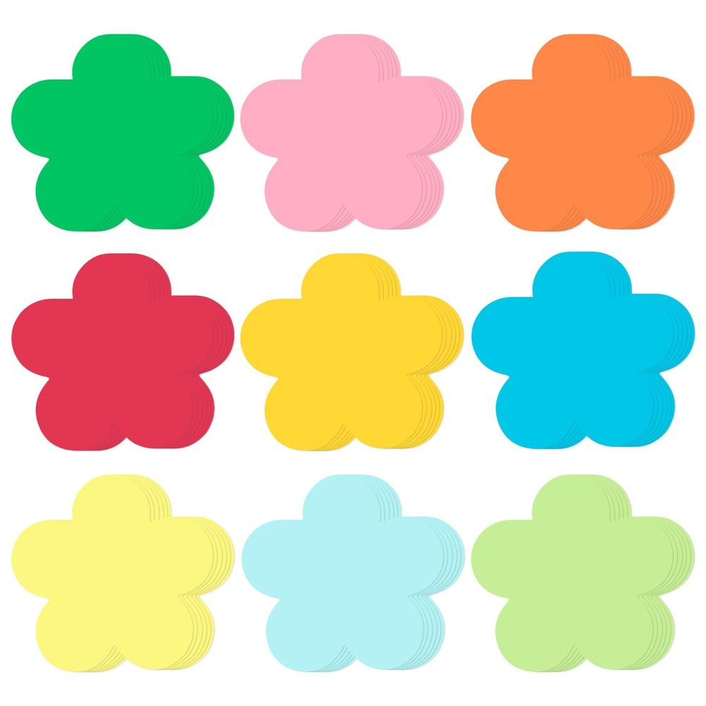 Flower Paper Cutouts Assorted Colors Classroom Bulletin Board Decor 117 PCS