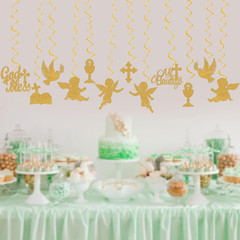 Mi Bautizo Party Decoration Baptism Decorations 24Pcs Hanging Swirls Decoration