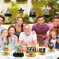9PCS 75Th Birthday Decorations 75Th Birthday Centerpieces for Tables Decorations