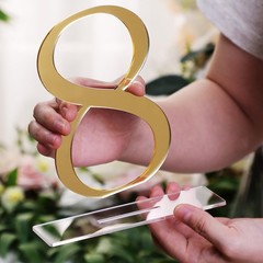 10 PCS Gold Acrylic Mirror Wedding Table Numbers 110 Signs Event Decor