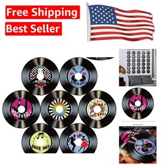 35 Colorful Cardboard Record Cutouts for Retro Music Parties and Events