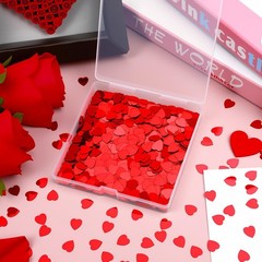 Red Heart Foil Metallic Sequins Valentines Day Glitter Table Confetti