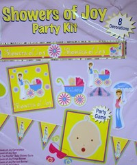 Baby Shower Decorations Banner Sign Centerpiece Party Pin Pacifier Game 9 pk NEW