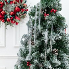 10000 Strands Silver Metallic Christmas Tinsel Foil Fringe Icicles Tree Decor