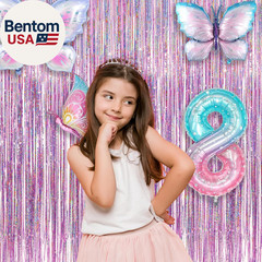 Pink Tinsel Curtain Party Backdrop – Foil Fringe Curtain Lilac Pink Party Strea
