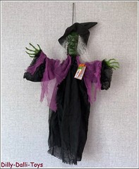 Animated Witch Hanging Halloween Decoration Light Up Sound Movement Moving Arms