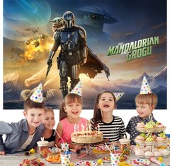 Mandalorian and Grogu Party Decorations Backdrop Banner Background Vinyl Gift