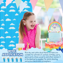 Blue Sky White Clouds Birthday Party Supplies, Clouds Theme Tinsel Foil Fringe C