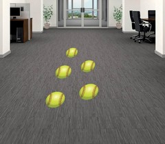 Softball Party Floor Decals Set of 5 9″ Removable Floor Sidewalk Vinyl