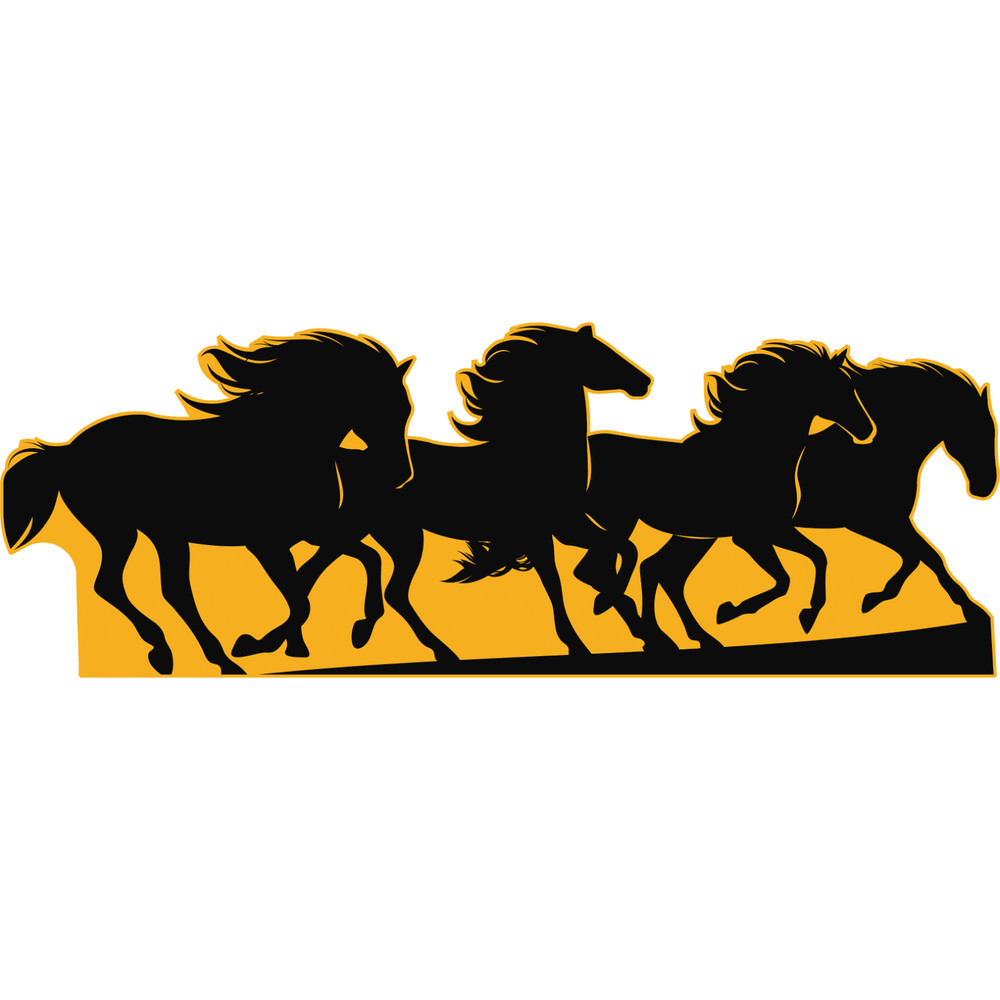 SP13385 Wild Mustang Horse Herd Running Silhouette Cardboard Cutout Standee Stan