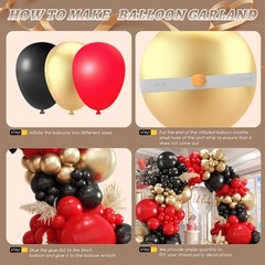 412Pcs Red Black Gold Balloons Arch kit,18 12 10 5 Inch Different Size Latex …