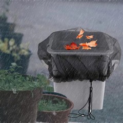 Mesh Cover with Drawstring for Rainwater Systems Keeps Debris and Leaves Out