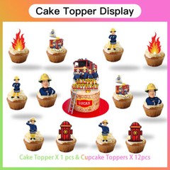 Fireman Sam Party Decorations Set Balloons Plates Cake Topper Banner