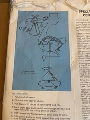 Vintage 1980’s Hallmark Stork Centerpiece Special Delivery Package Baby Shower