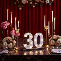 30th Birthday LED Light-Up Marquee Sign