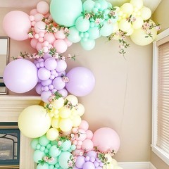 130pcs Pastel Balloons Different Sizes 18″ 12″ 10″ 5″ Macaron Latex Balloon G…