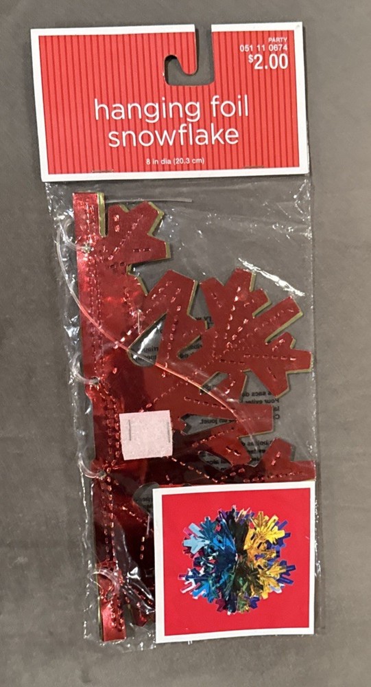 Target Hanging Foil Snowflake 8 Inch Diameter Multicolor New