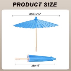 Blue 12″ Paper Umbrellas for DIY Crafts, Wedding Decorations, Party Gifts