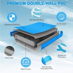 Inflatable Water Hammock Floating Dock 8 FT with Mesh, Tanning Pool Raft Roun…