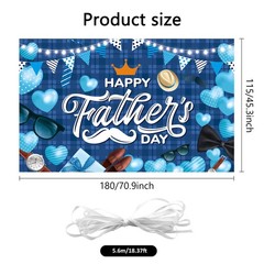 70 9×45 3in Fathers Day Banner Blue Large Fabric Backdrop Party Supplies Photo