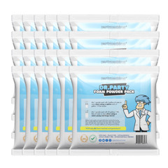Foam solution powder packs for machines/cannons