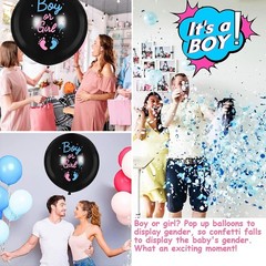 27pcs Gender Reveal Balloon Kit, 2pcs 36″ Thickened Balloons with Pink Blue B…