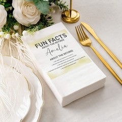 Custom Retirement Fun Facts Napkins Personalized Party Decor SATTNA0702