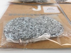 Mini 24″ Party Banner Decoration Craft Scrapbooking Silver Glitter Circles 6 Pks