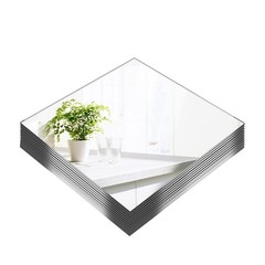 16Pack Square Mirrors for Centerpieces, 8 x 8 Inch Mirror Tray Candle Plate W…