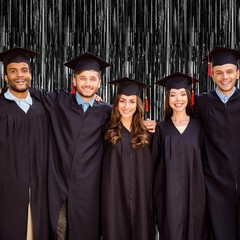 2 Pack 2026 Graduation Party Decorations, 3.28 FT x 7.05 FT Black Backdrop, M…