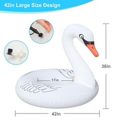 Inflatable Pool Floats, Solar Powered Large Swan Pool Float for Adult, LED Co…