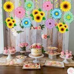 Spring Summer Hanging Decorations Set Sun Flowers Daisy Party Decor 30 PCS