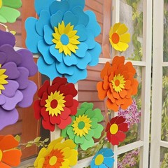 Rainbow Fiesta Decorations Multi-Color Paper Flower for Birthday Wedding Rain…