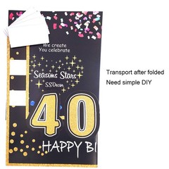 Glittery 40th Selfie Photo Booth Frame Black and Gold Party Photo Props – Upg…