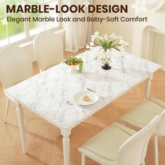 OstepDecor Marble-Look Table Protector 36 x 48 Inch, 1.5mm Thick Plastic Table C