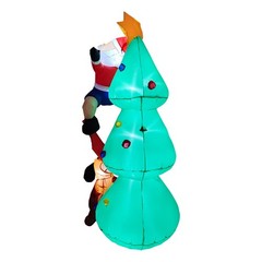 6ft Inflatable Christmas Tree LED Lights Blow up With Santa Claus & Dog Xmas