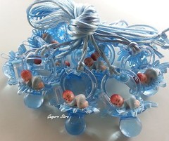 Pacifier Necklaces Small Plastic Baby Shower Game Favors Prizes bottle Pink,Blue