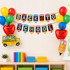 Back to School Decorations, First Day of School Decorations Supplies with Banner
