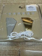 Mini 24″ Party Banner Decoration Craft Scrapbooking Pennants Gold Gray 3 Packs